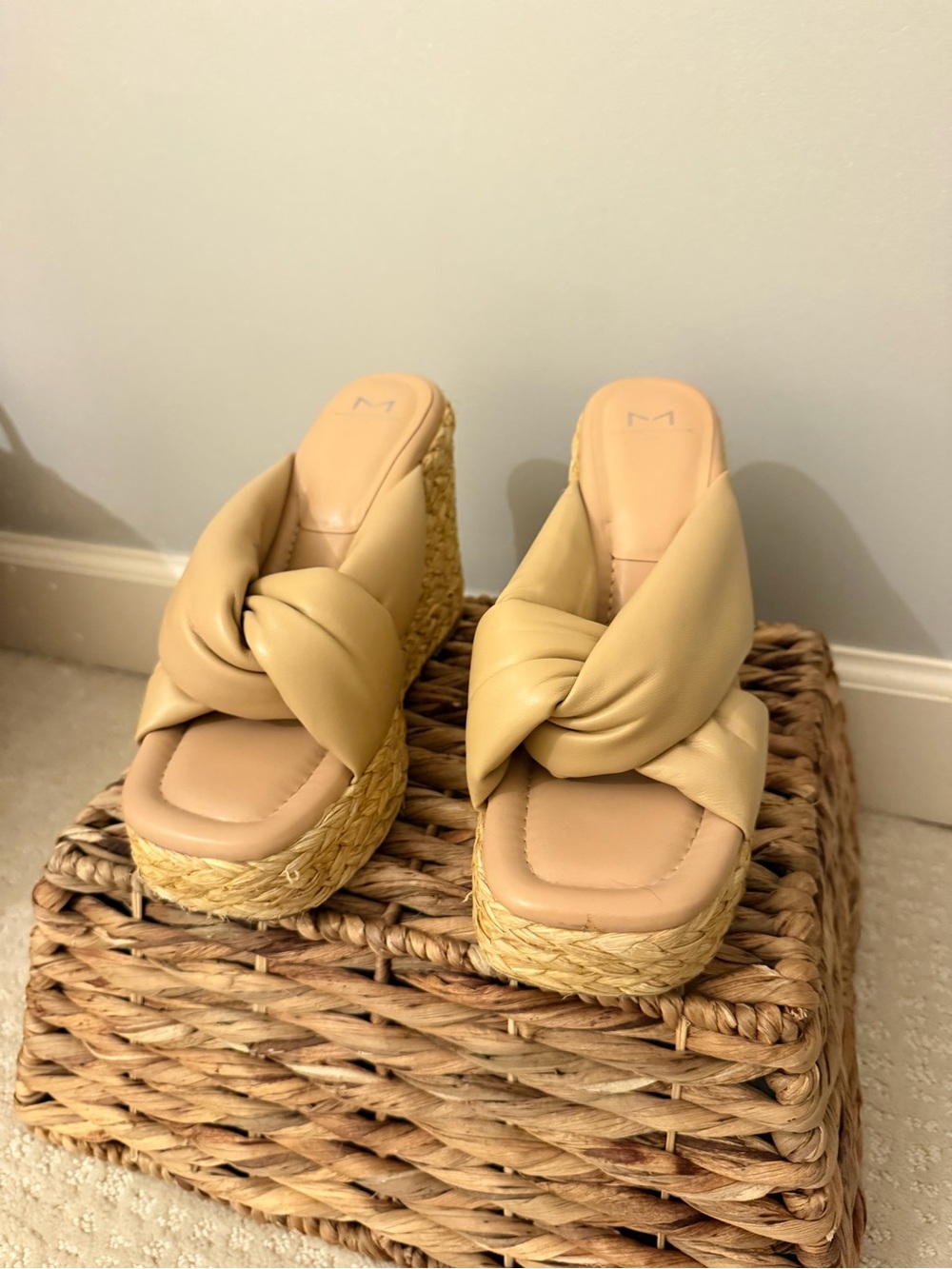 Marc Fisher Slide Espadrilles in Beige